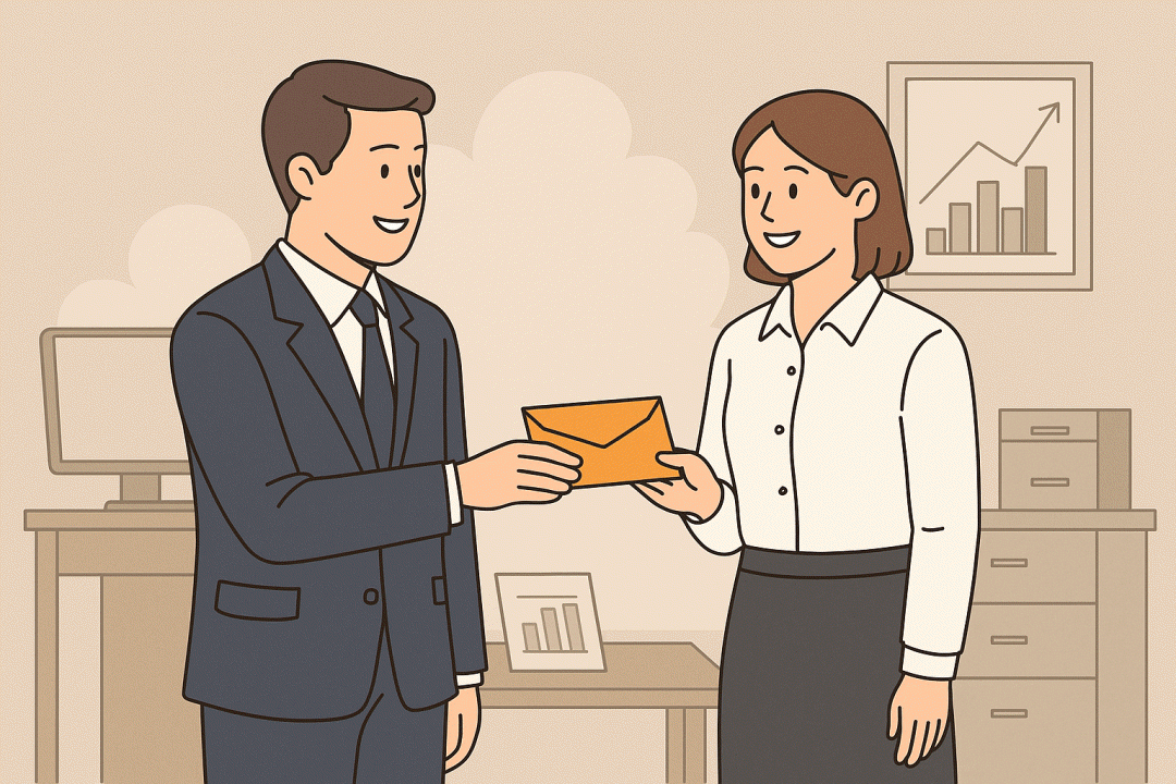 대표자아버지가 직원인 딸에게 급여를 주는 모습