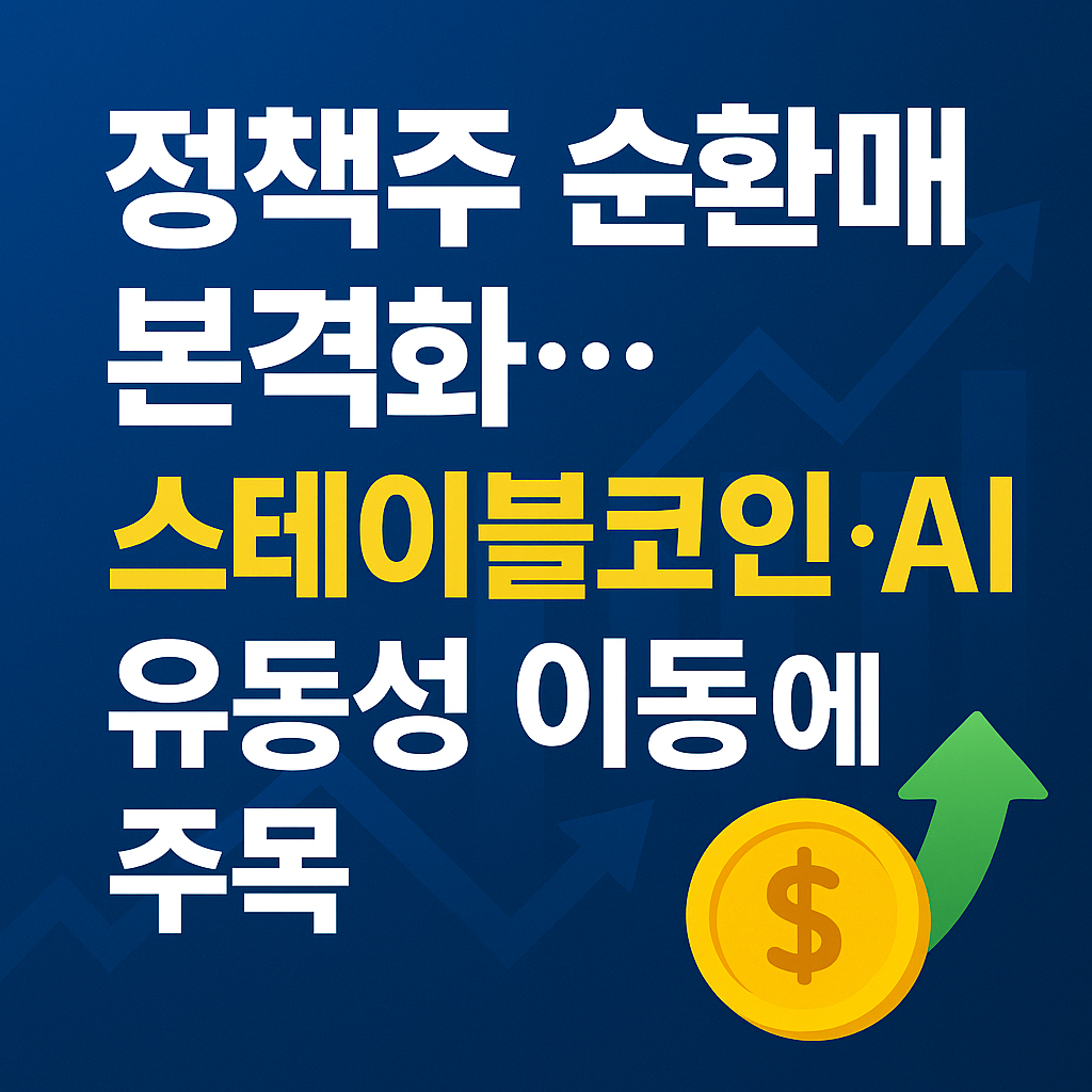 정책주 순환매 본격화와 스테이블코인&middot;AI 유동성 이동 강조 썸네일 이미지
