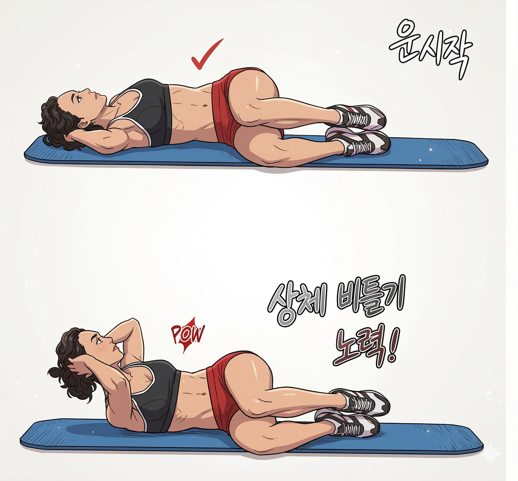 오블리크 크런치 반복