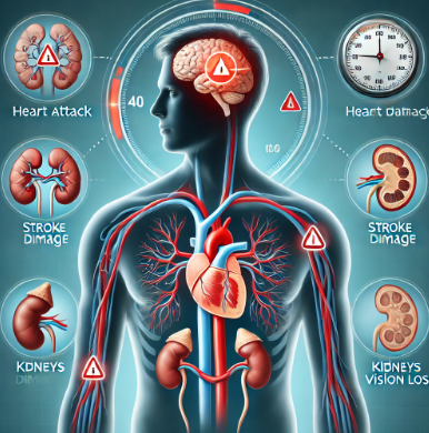 고혈압 합병증과 관련된 그림