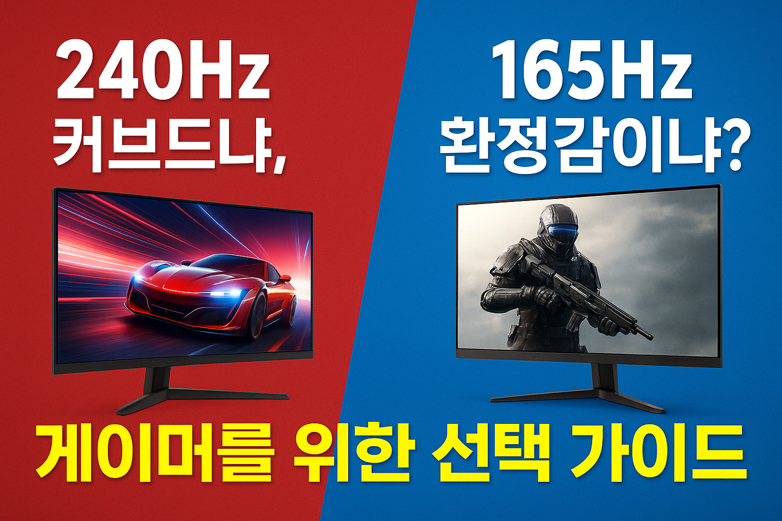 240Hz 커브드냐, 165Hz 안정감이냐? 게이머를 위한 선택 가이드