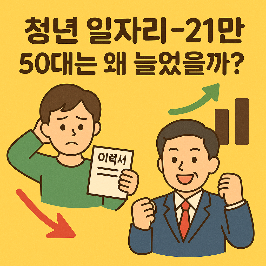 청년 일자리 -21만 50대는 왜 늘었을까