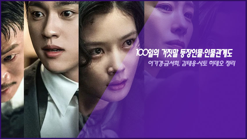 100일의 거짓말 등장인물·인물관계도|이가경·금서희, 김태웅·사토 히데오 정리