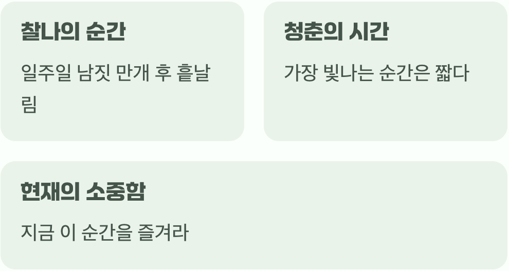 찰나에 흩날리는, 삶의 덧없음