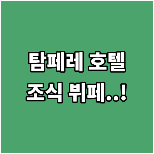 핀란드 탐페레 시내 중심가 인기 호텔..