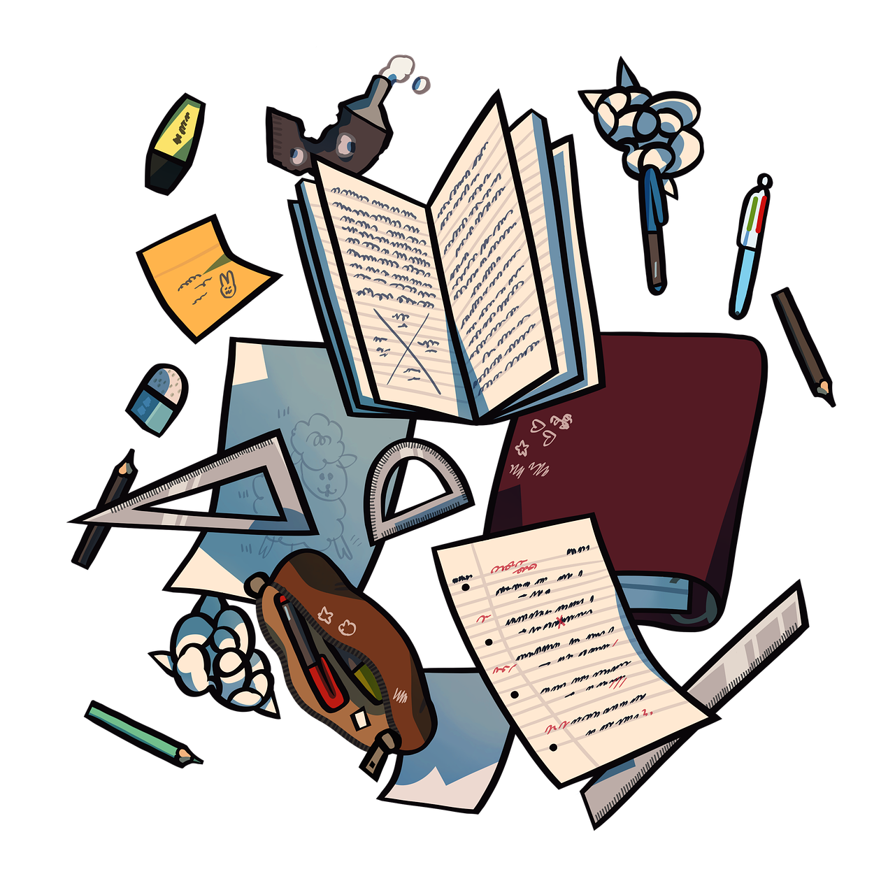 학용품 그림 이미지