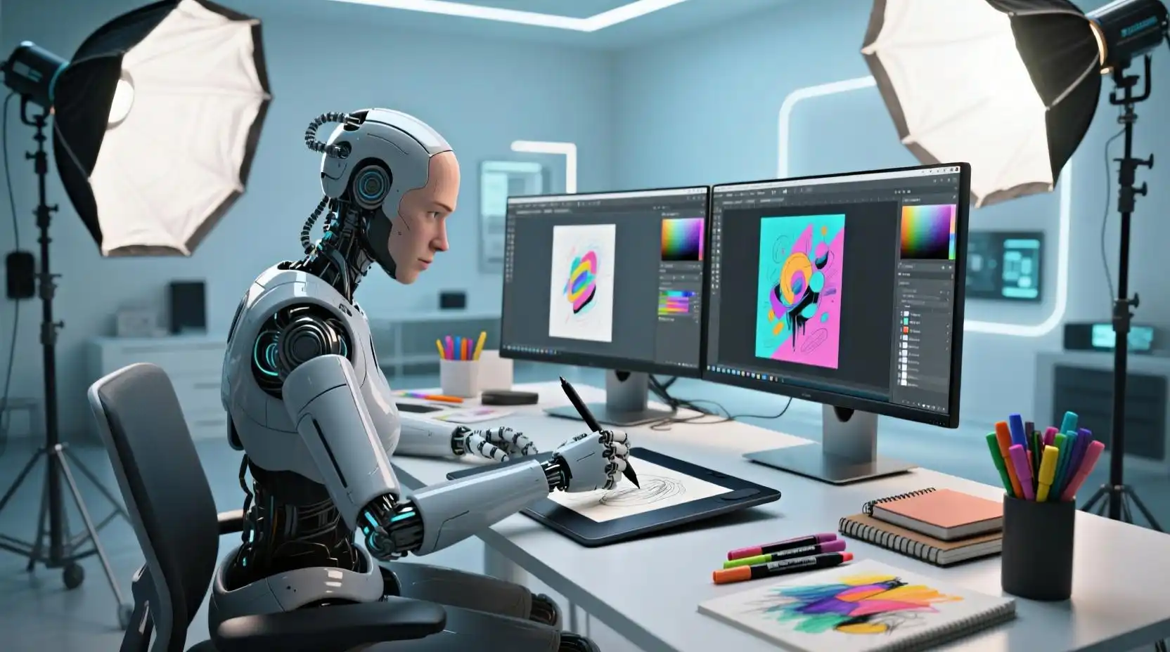 <img src="virtual_influencer_social_content.webp" alt="가상 인플루언서가 소셜 미디어 콘텐츠를 제작하는 장면을 사실적으로 표현한 이미지">