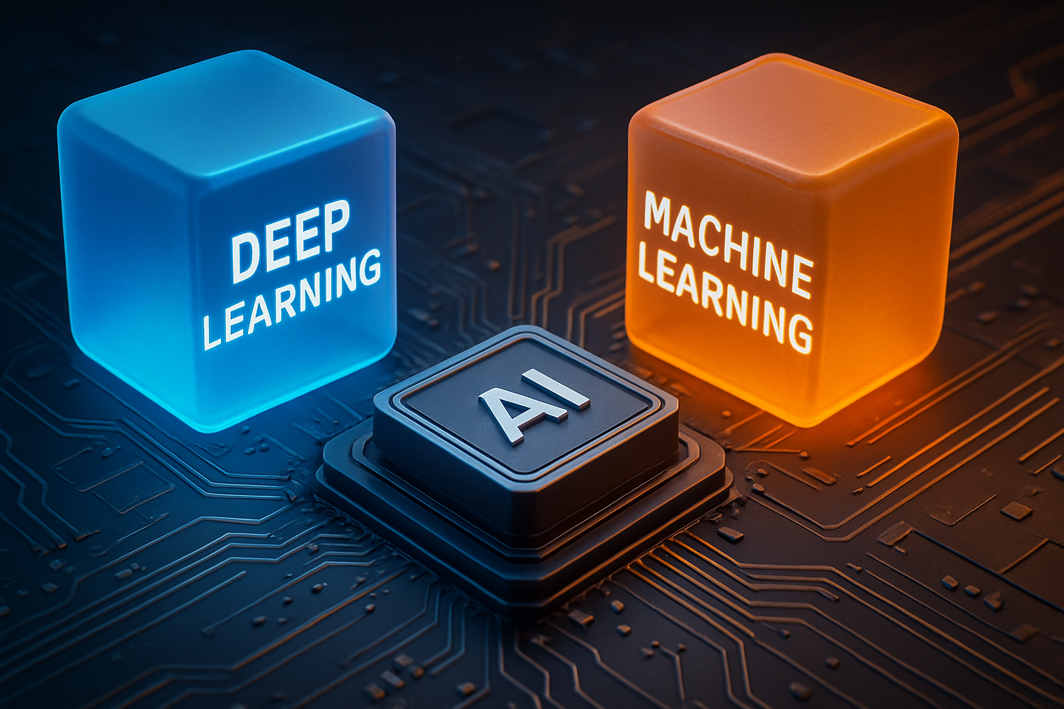 온보드에 AI칩과 딥러닝, 머신러닝을 상징하는 칩이 올라가 있는 이미지