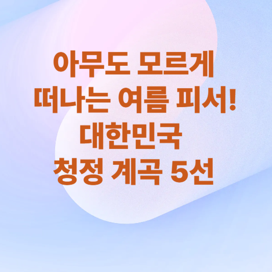 아무도 -모르게- 떠나는- 여름 피서!- 대한민국 -청정 -계곡- 5선-이라고-적힌-썸네일