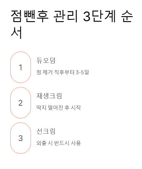 점뺀후 관리 3단계 순서