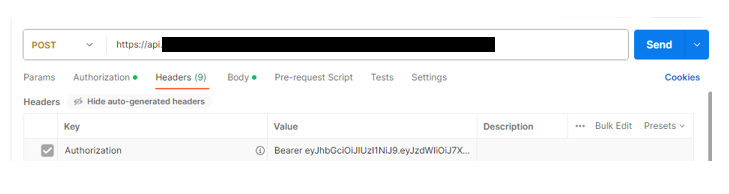 Bearer Token 헤더 값 확인
