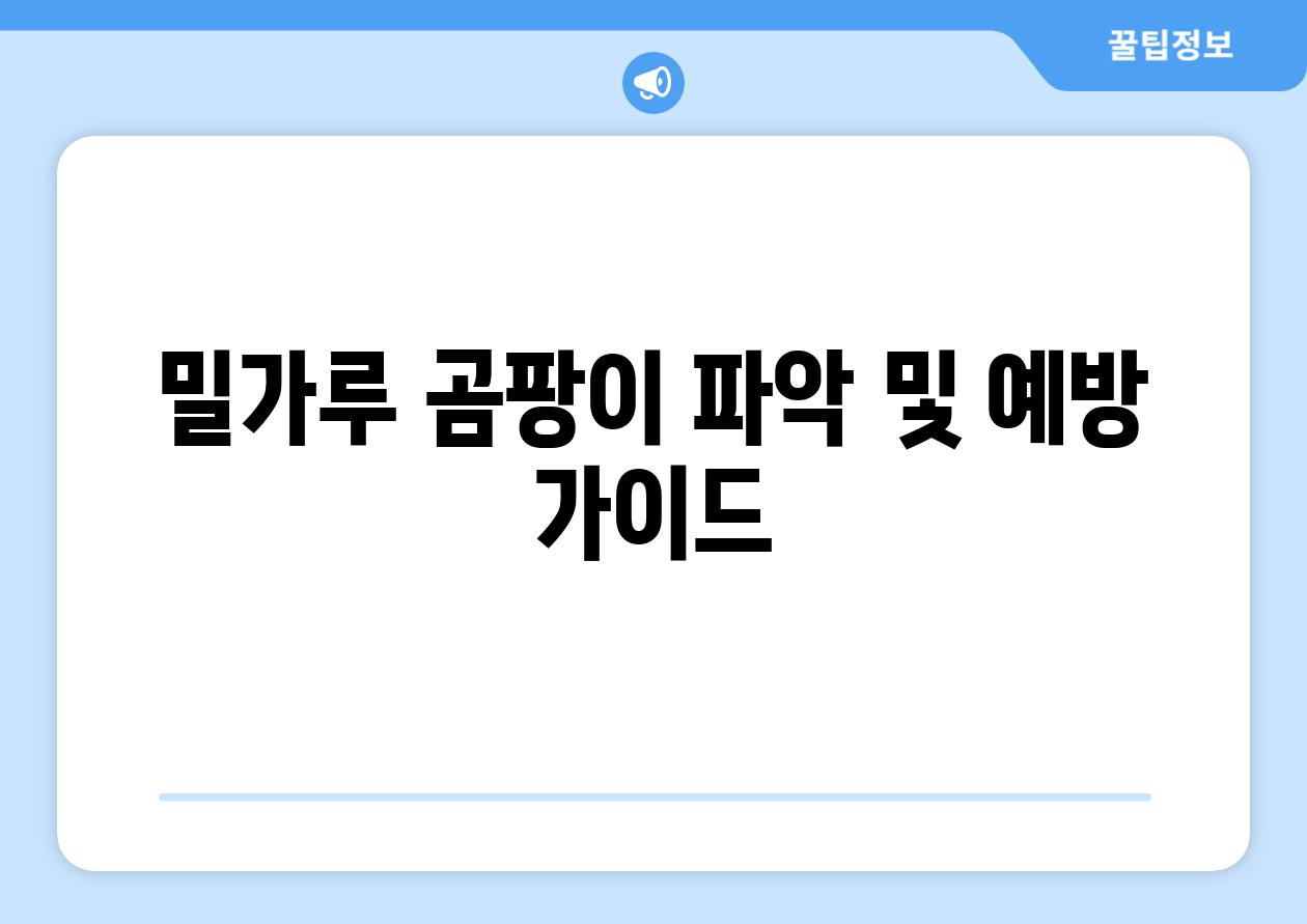밀가루 곰팡이 파악 및 예방 가이드