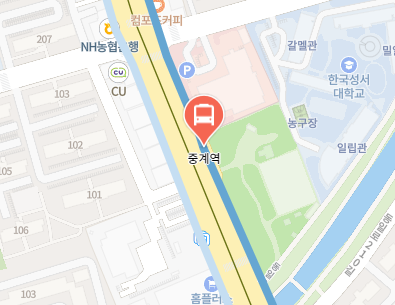 중계역에서 인천공항 리무진 공항버스(6100번) 지도 위치