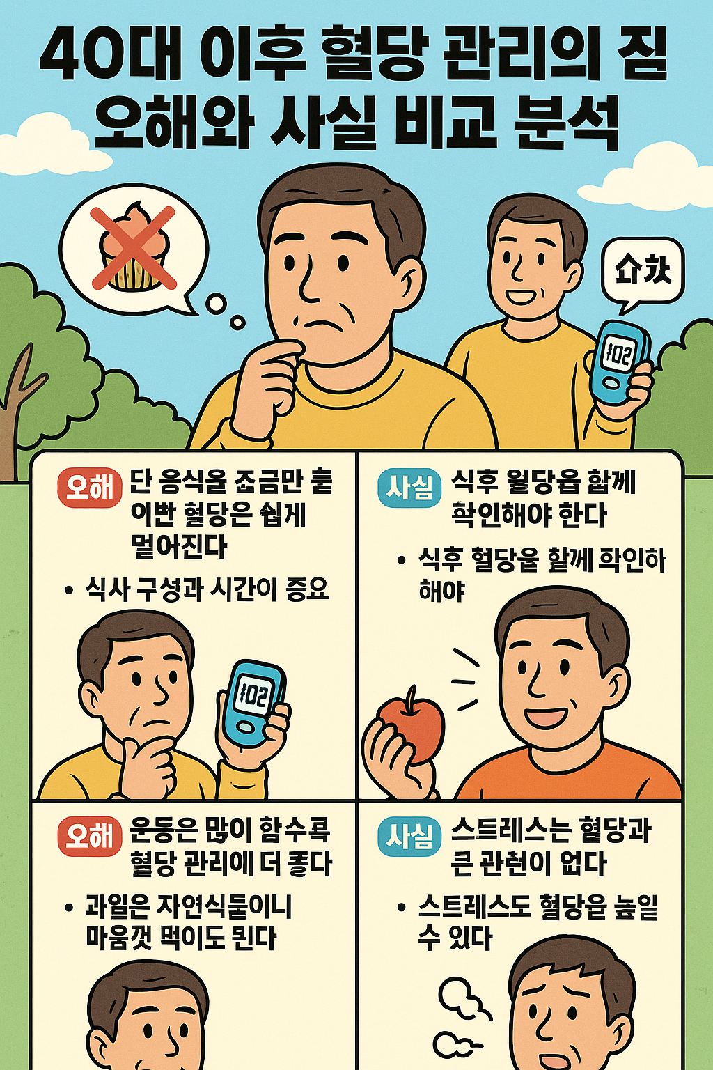 40대 이후 혈당 관리의 진실: 오해와 사실 비교 분석