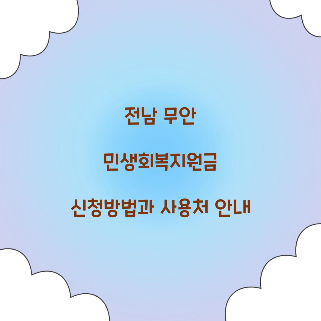 전남 무안 민생회복지원금
