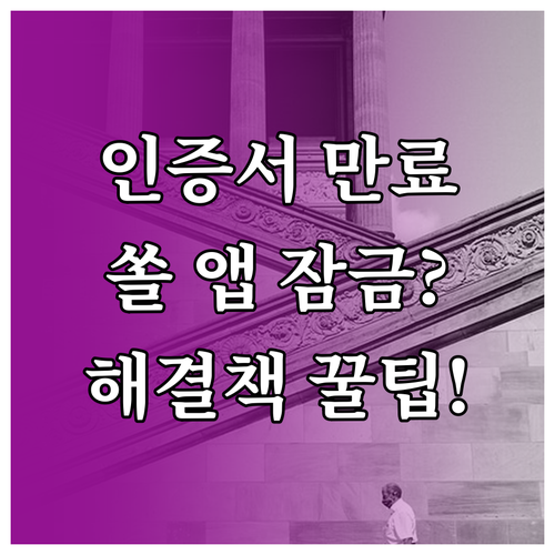 공동인증서 만료 및 간편 인증 잠금,..