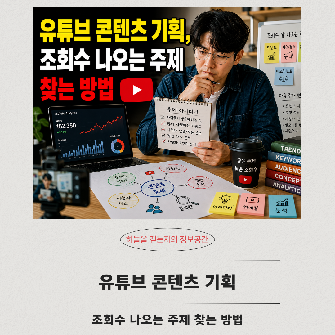 유튜브 콘텐츠 기획, 조회수 나오는 주제 찾는 방법