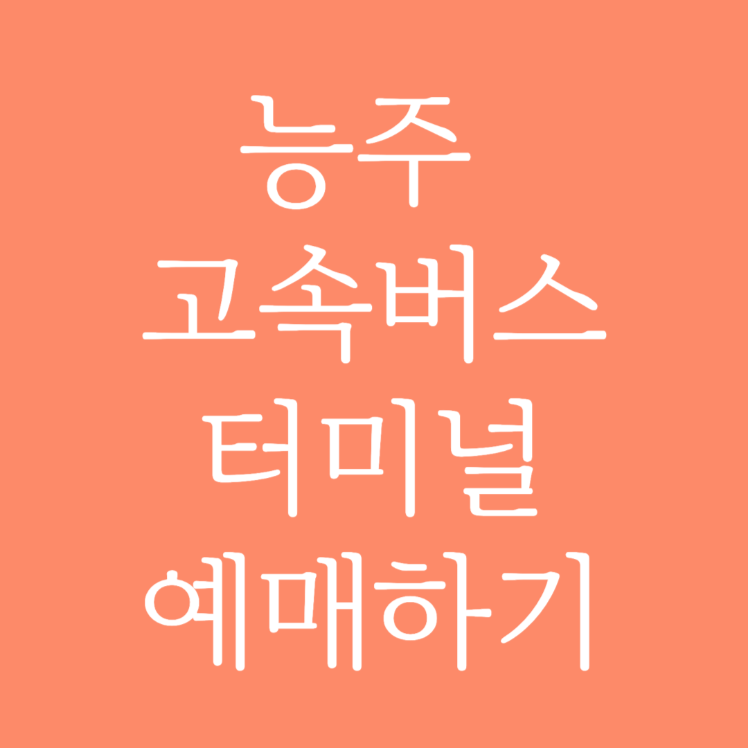 능주 고속버스터미널 시간표 조회 및 예매하기