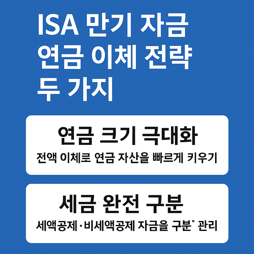 ISA만가자금 연금계좌 옯길때 전략 이미지