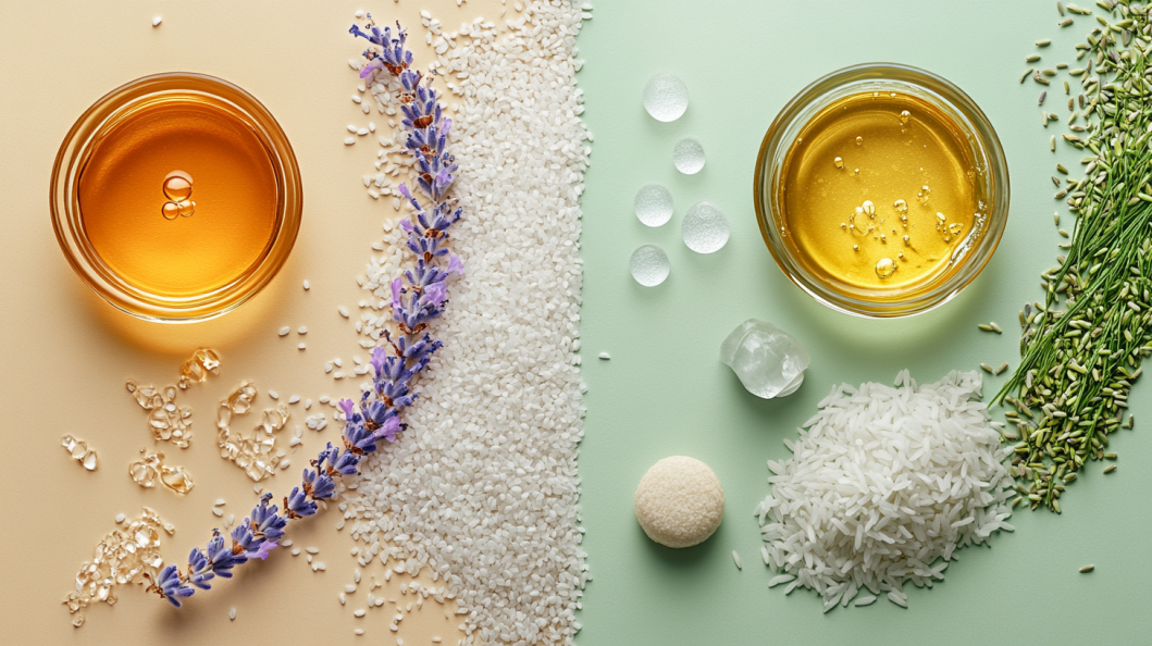 유럽식 vs. 아시아식 피부장벽 케어 (천연 보습, 세라마이드, 피부 보호)-대표적인 성분 비교 사진