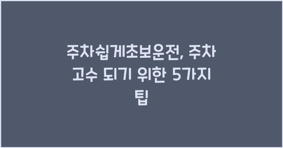 주차쉽게초보운전