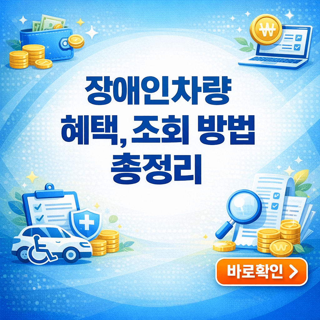 장애인차량 혜택,조회 방법 총정리