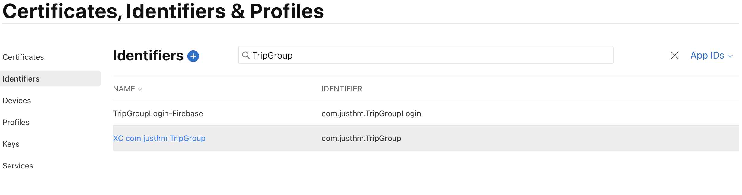 apple sign in settings in apple developer site