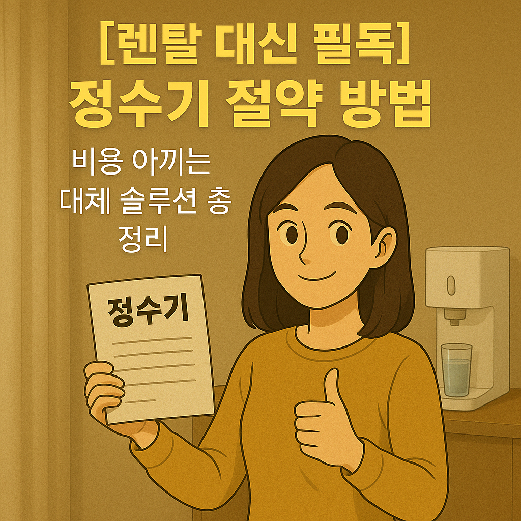 [렌탈 대신 필독] 정수기 절약 방법 ｜ 비용 아끼는 대체 솔루션 총정리