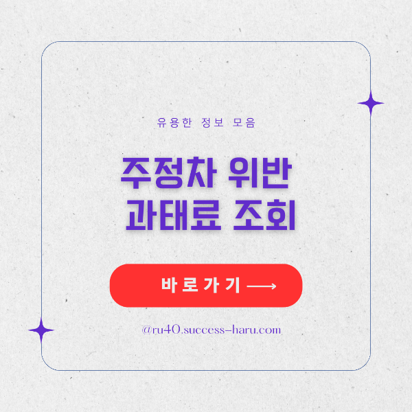 주정차 위반 과태료 조회