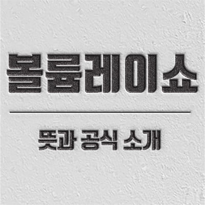 볼륨레이쇼 뜻 및 공식 소개