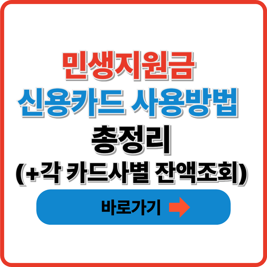 민생지원금 신용카드 사용방법 총정리(+각 카드사별 잔액조회)