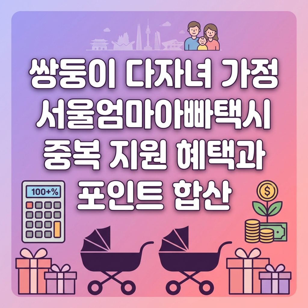 쌍둥이 다자녀 가정 서울엄마아빠택시 포인트 합산 가능할까 2026 중복 지원 혜택 정리