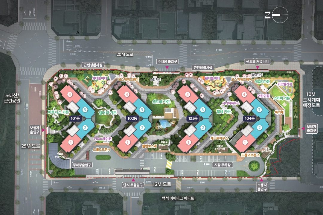 천안 백석 센트레빌 파크디션 동호수 배치도
