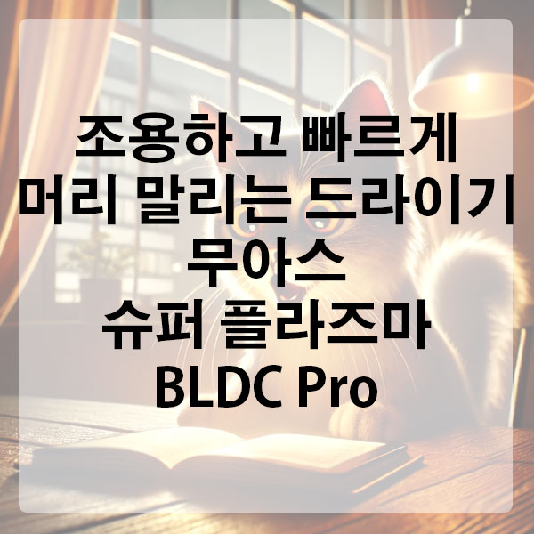 조용하고 빠르게 머리 말리는 드라이기, 무아스 슈퍼 플라즈마 BLDC Pro