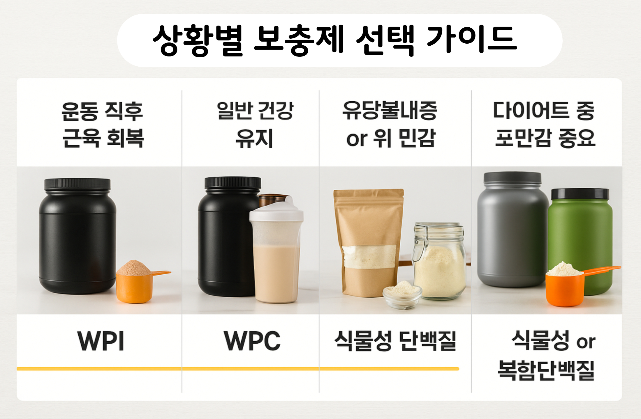 단백질 보충제 상황별 선택 가이드