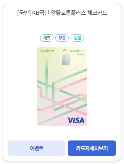 알뜰교통카드-국민-체크카드-이미지