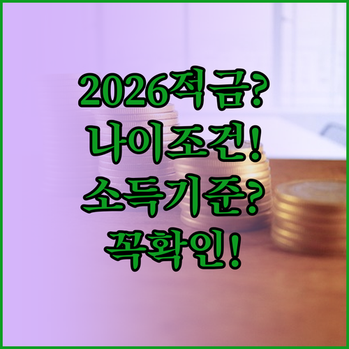2026 청년미래적금 나이 조건과 소..