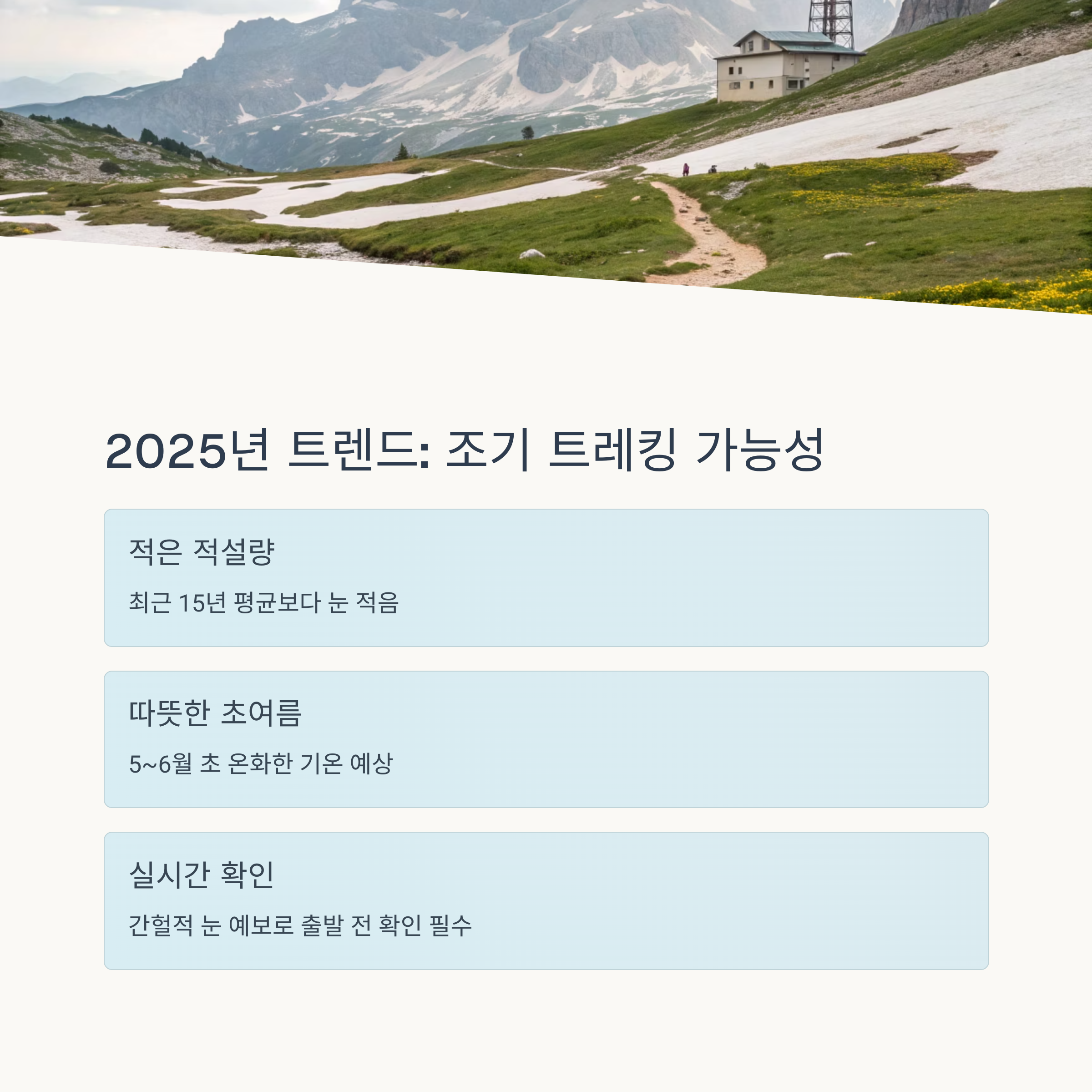 2025년 트렌드 : 조기 트레킹 가능성