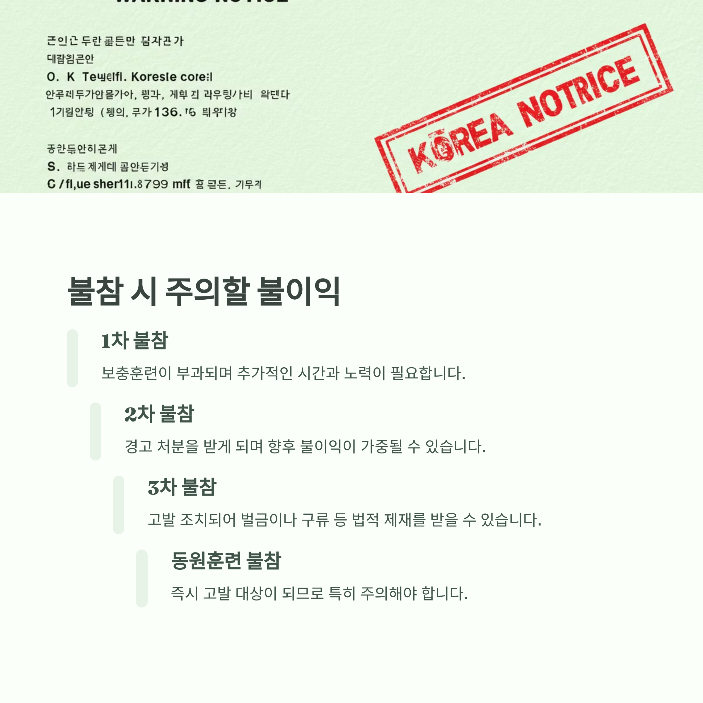 예비군 훈련 불참 시 불이익