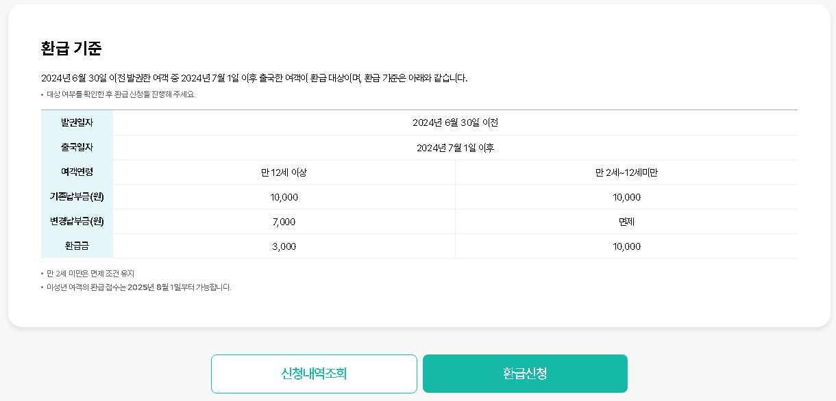 해외여행경비 출국납부금 환급 사이트