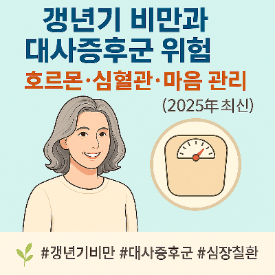 갱년기 비만과 대사증후군 위험|호르몬·심혈관·마음 관리 (2025년 최신)