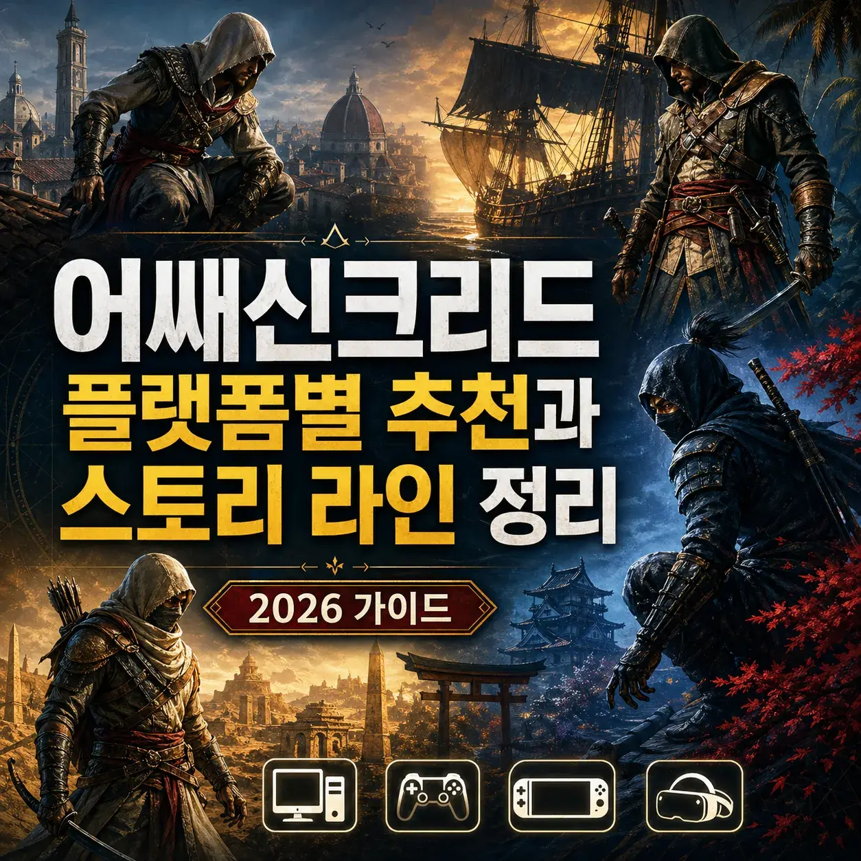 어쌔신크리드 PC PS 닌텐도스위치 XBOX VR 플랫폼별 입문작 고르는 법