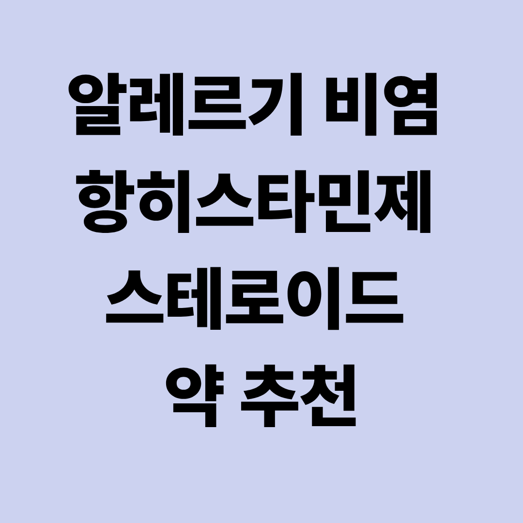 알레르기 비염 항히스타민제 스테로이드 약 추천