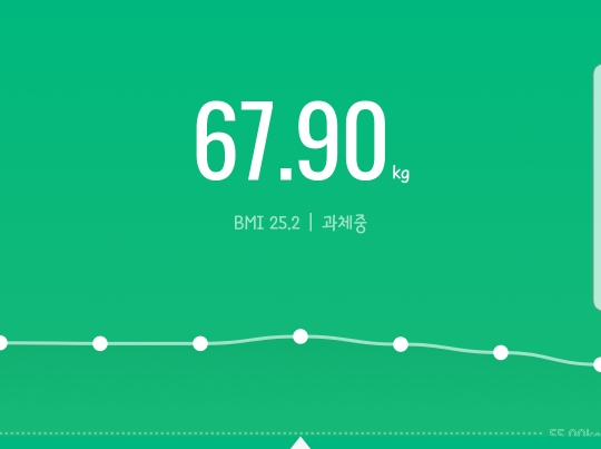 몸무게 67.90kg 인증샷