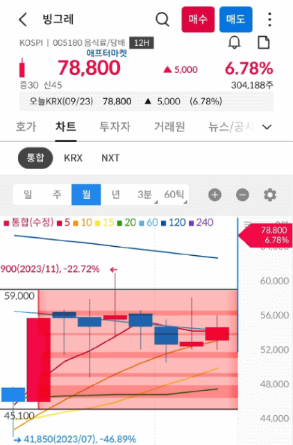 빙그레 차트 gif 사진 출처 : 삼성증권 Photo Credit : Samsung Securities