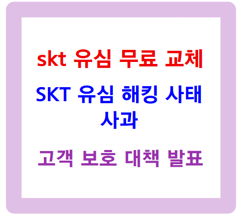 SKT 유심 해킹 논란, 유심 무료 교체 등 고객 보호 강화 방안 정리