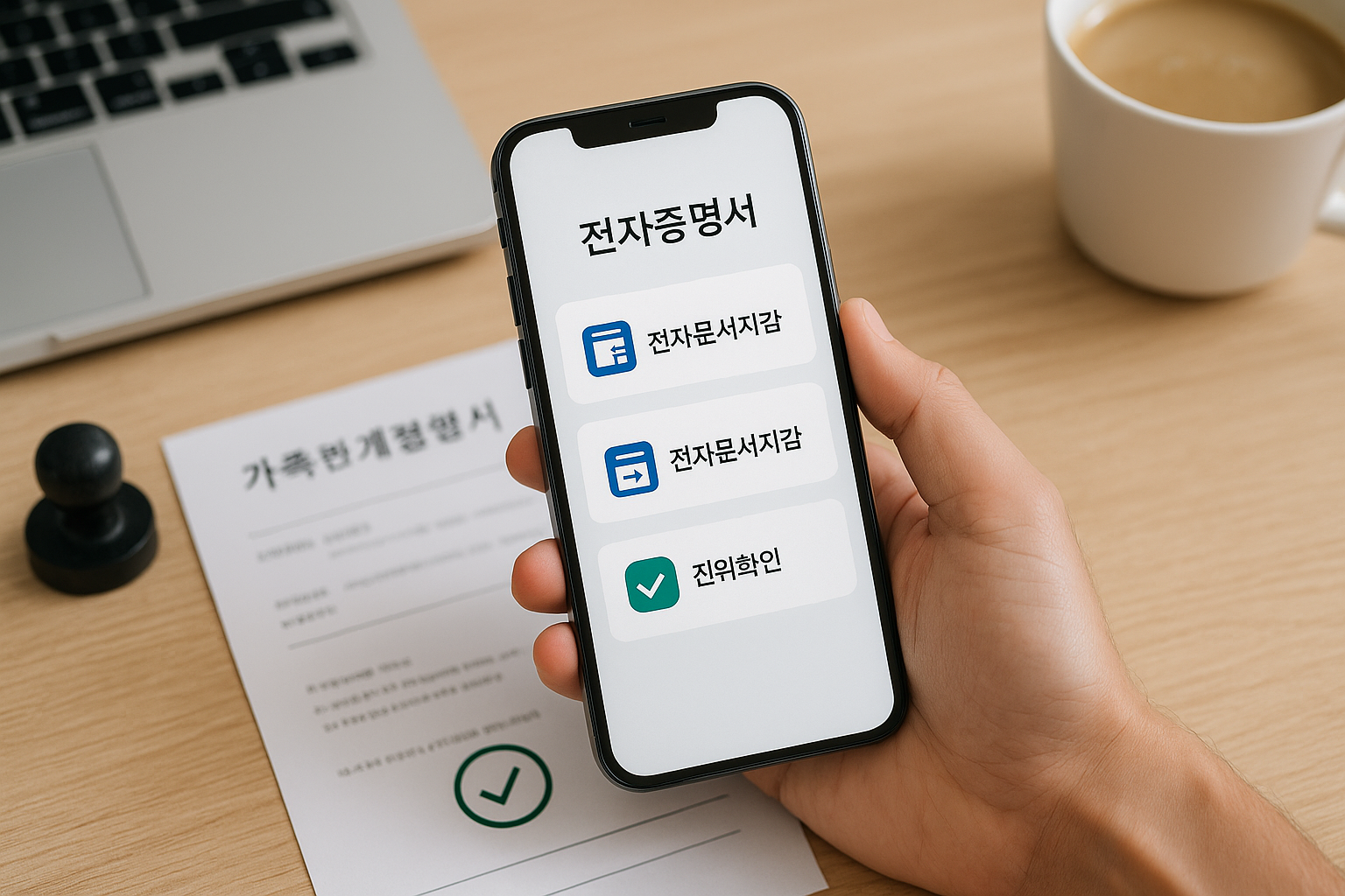 가족관계·기본·혼인관계증명서 모바일 발급과 전자지갑·진위확인 흐름