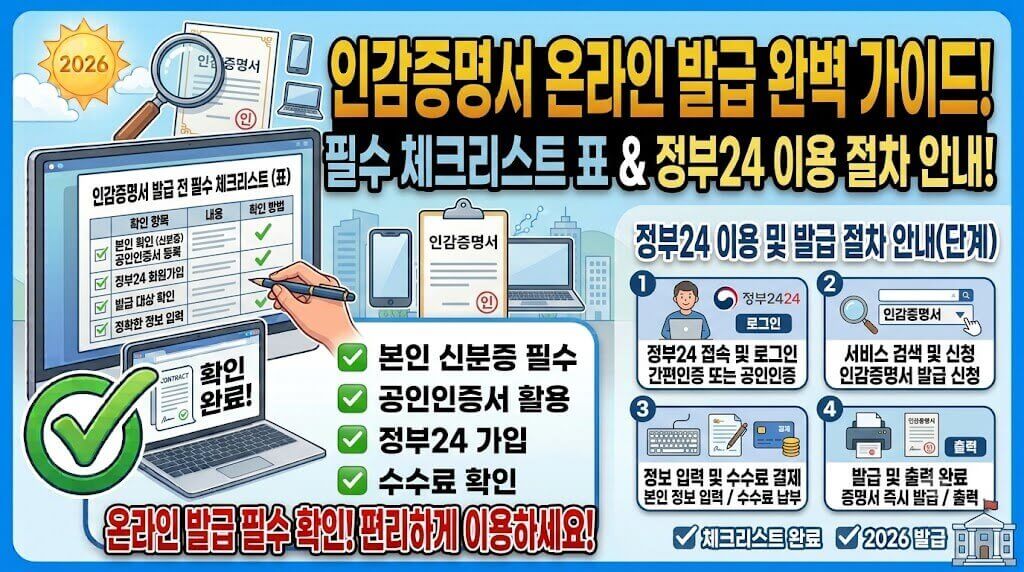 인감증명서 온라인 발급과 정부24 이용 절차 안내 인포그래픽