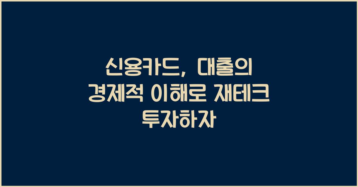 신용카드, 대출의 경제적 이해