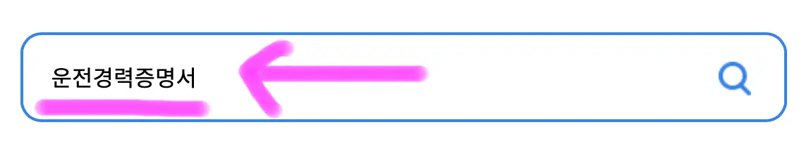 검색란에 운전 경력증명서라고 검색을 해줍니다.